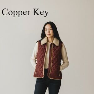 Copper Key Quilted Maroon Vest